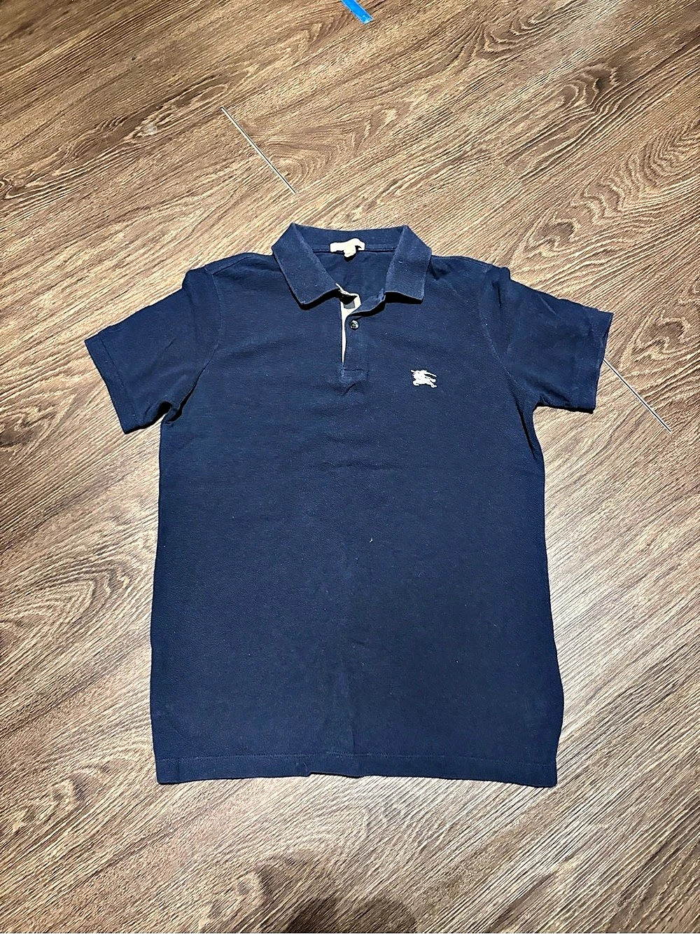Burberry Men's Cotton Polo Size Medium Blue